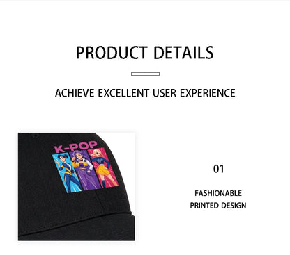 K-POP Girl Group Cartoon Baseball Cap Men Women Casual Adjustable Vintage Dad Hat Y2K Kpop Fan Sun Hat