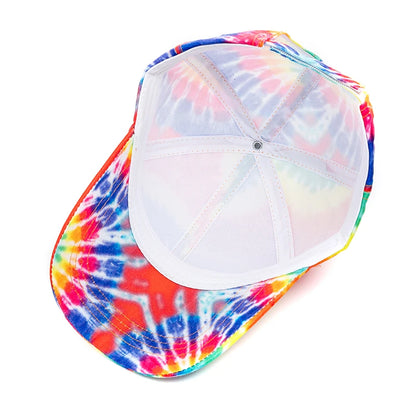 New Outdoor Casual Tie Dye Caps For Women Rainbow Colorful Baseball Cap Female Fashion Streetwear Summer Hat