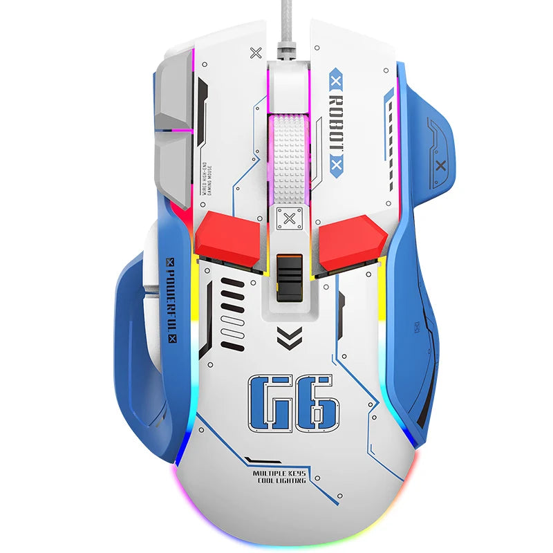 High-end Programmable Gaming Mouse Wired 12800dpi 12 keys RGB Game Mice for Windows IOS  Home Office Laptop PC