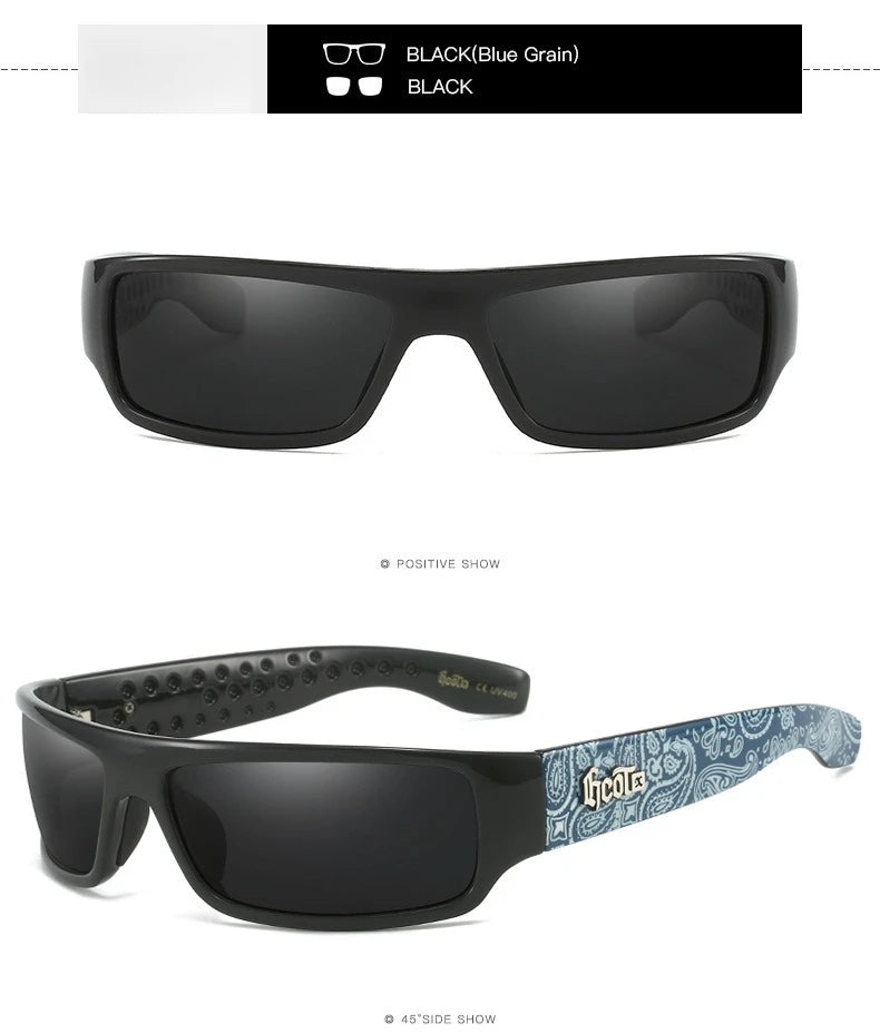 Polarized Chicano Sunglasses, Square Frame Design, UV400 Lens, Hip Hop Streetwear, Retro West Coast Accessory