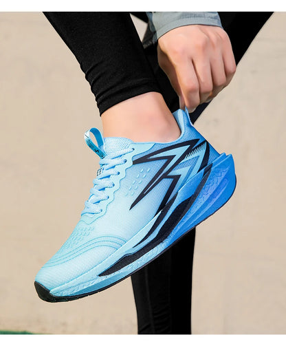 Ténis de Corrida NOVOS com Placa de Carbono para Maratona, Homem e Mulher, Desportivos, Respiráveis, Leves, Confortáveis, Antiderrapantes e Casuais