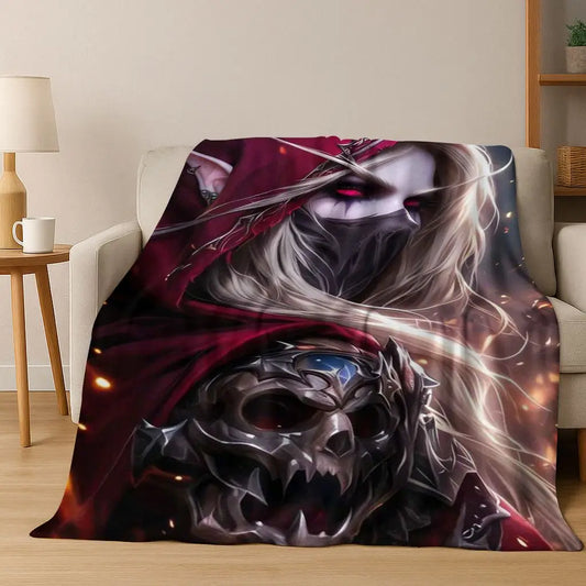 WOW World of Warcraft Arthas Demon Illidan Sylvanas фланелено одеяло, уютно меко одеяло за дом, спалня, легло, диван, покривало, подарък