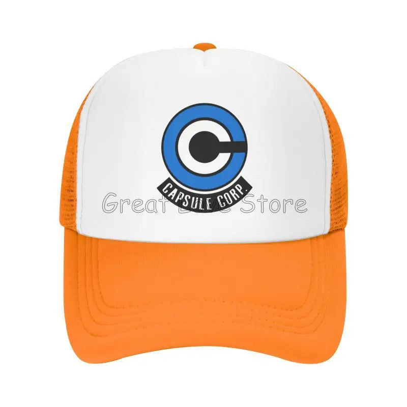 Capsule Corp Cappellini da baseball in rete Unisex Cappellino da camionista in stile hip-hop Cappellino da papà in stile anime DBZ Cappellino da corsa regolabile Cappellini da camionista estivi Cappellini snapback
