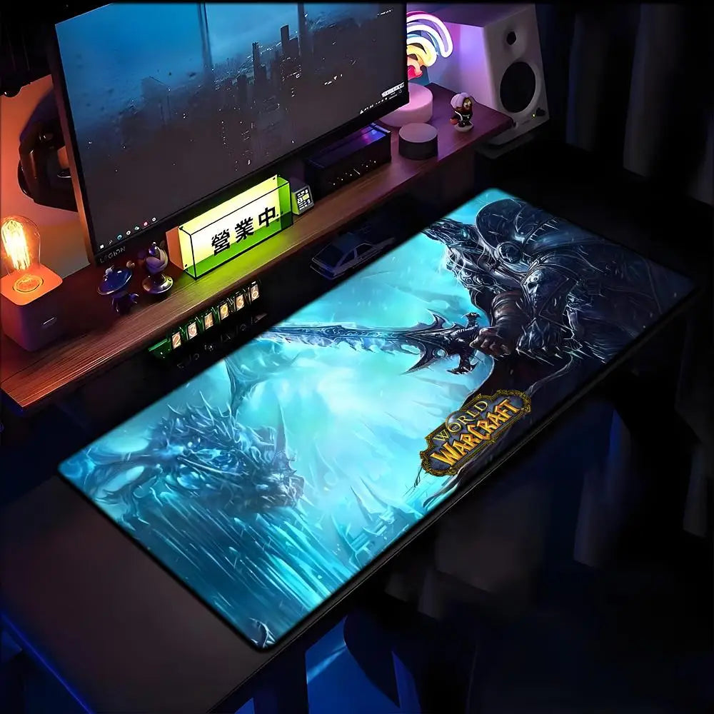 World of Warcraft Lich King Mouse Pad PC HD Anime Gaming Accessories Keyboard Mousepad Laptop XXL Game Cabinet Desk Mer Mousepad