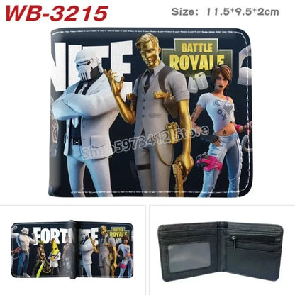 Fortnite Wallets for Boys and Girls Anime Fortnite Wallet Cartoon Card Holder Bag Leather Short Purse Fashion Folded Purses Kids Gift