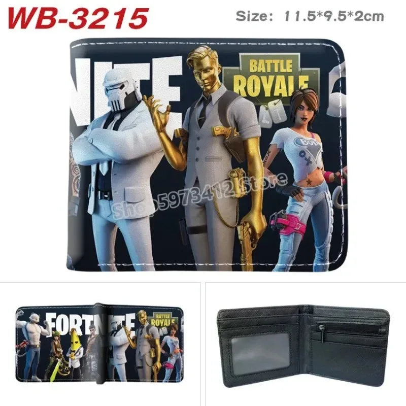 Fortnite Wallets for Boys and Girls Anime Fortnite Wallet Cartoon Card Holder Bag Leather Short Purse Fashion Folded Purses Kids Gift