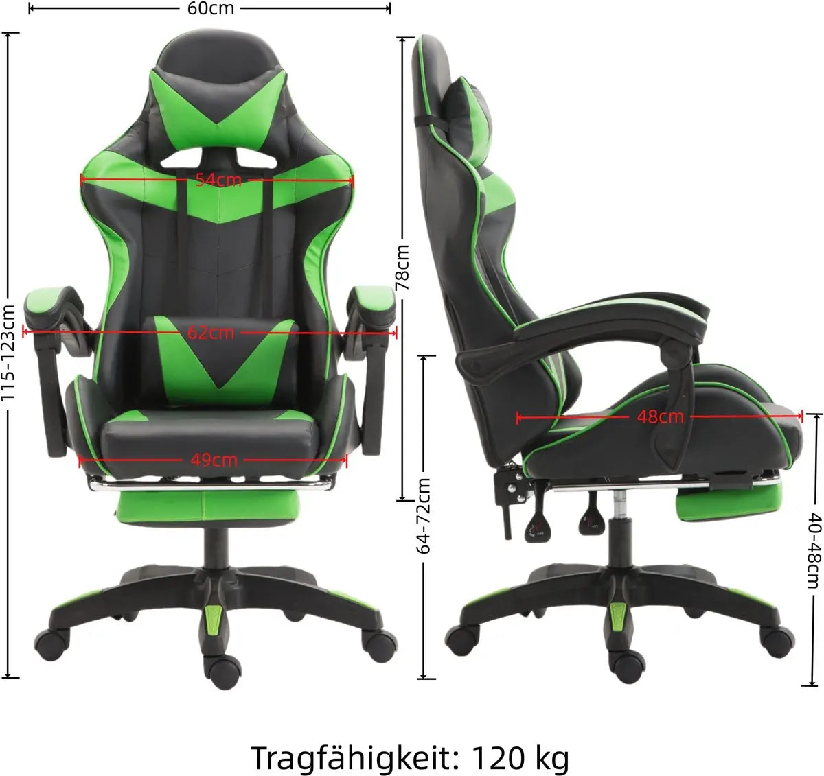 Gaming Chair Gaming Armchair Height Adjustable Office Chair with Adjustable Reclining Function with Cat Ears and Pillows
