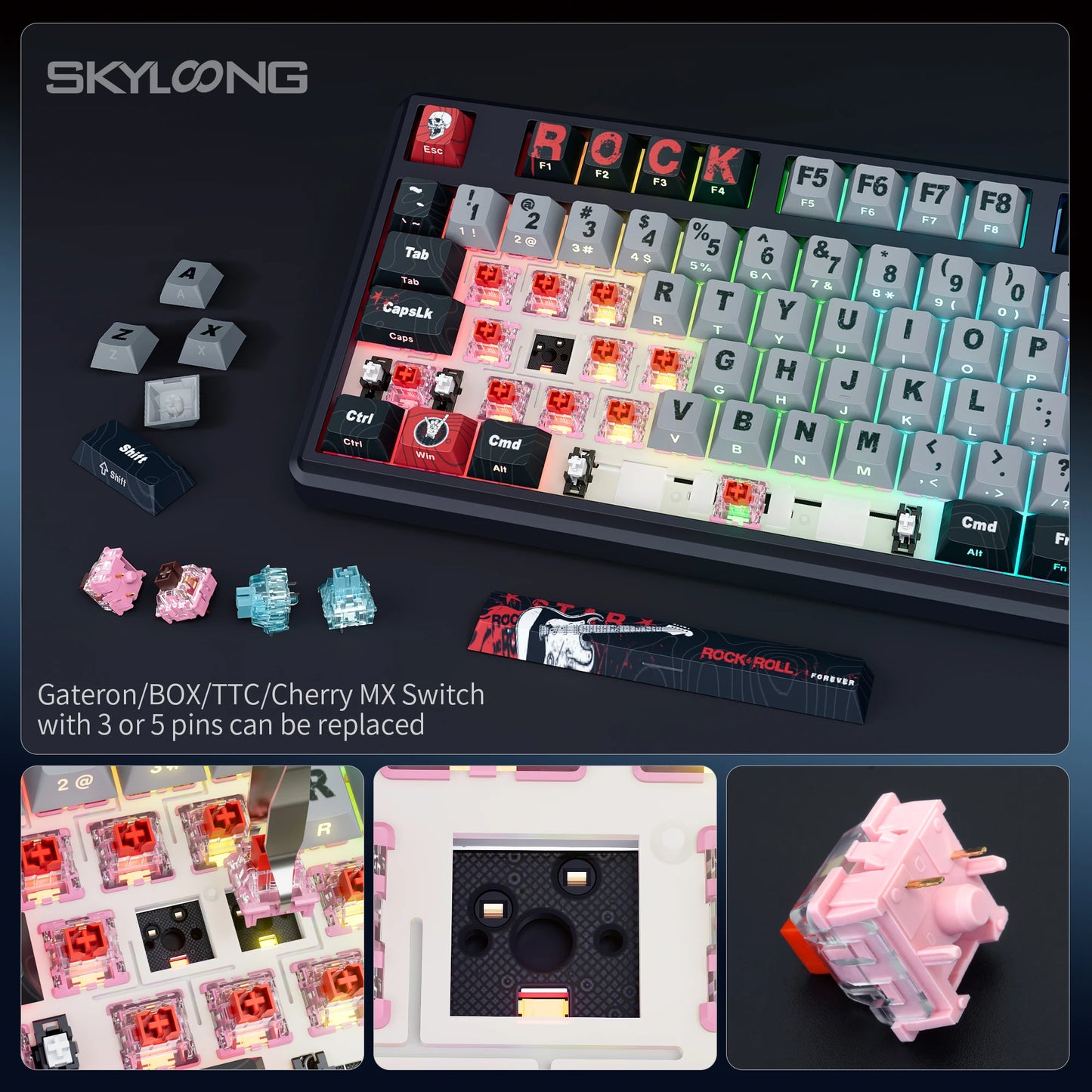 SKYLOONG GK104 Pro Wireless Mechanical Keyboard 100% Custom Keyboard Hot-Swappable Low-noise Switch for PC Gamer Office Accessories