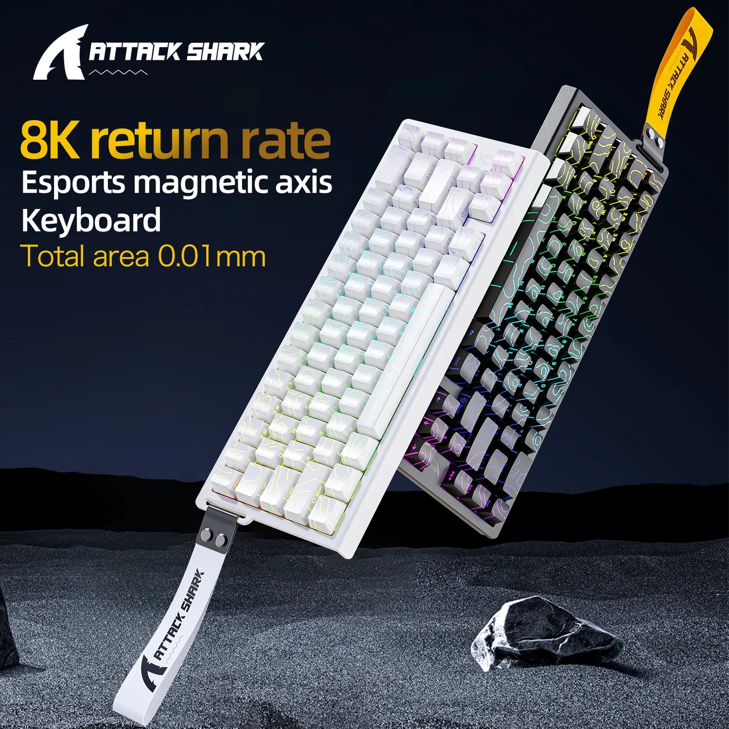 Attack Shark R82HE Wired RGB Magnetic Switch Keyboard, 256K Scan Sampling Rate, 0.005RT Accuracy 8K Return Rate