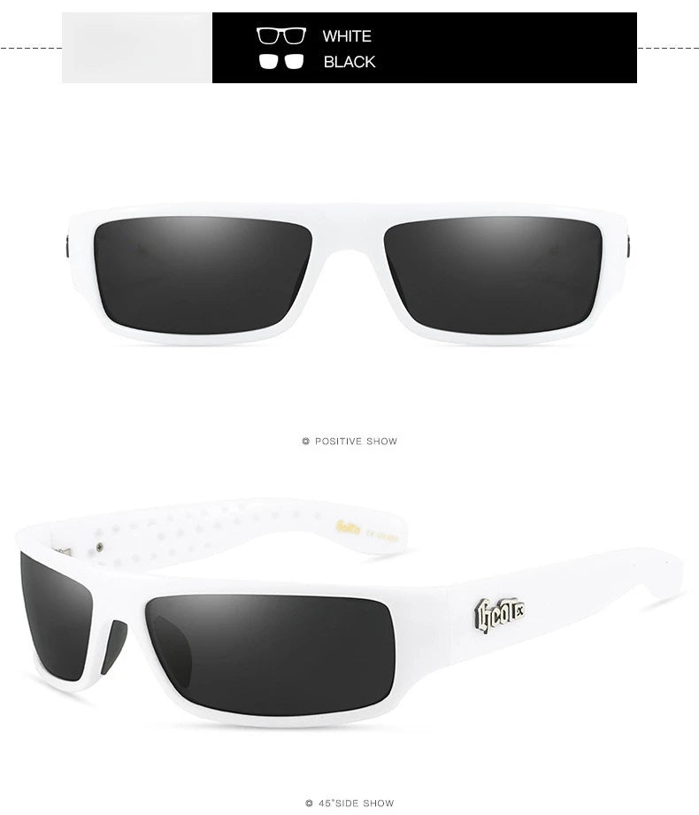 Polarized Chicano Sunglasses, Square Frame Design, UV400 Lens, Hip Hop Streetwear, Retro West Coast Accessory