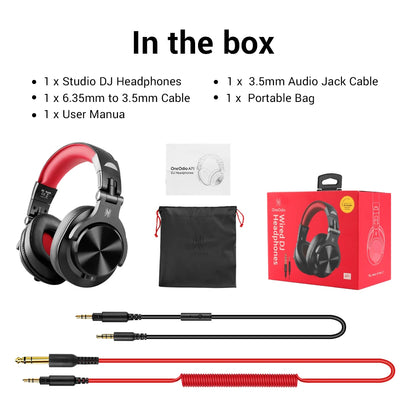 Oneodio Wired Over-Ear Headphone with Mic Studio DJ Headphones Professional Monitor Recording & Mixing Headset for Gaming