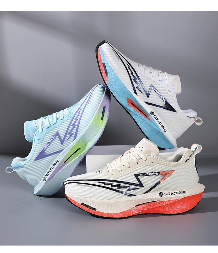 Zapatillas de running con placa de carbono para maratón, deportivas, transpirables, ligeras, cómodas y antideslizantes para hombre y mujer