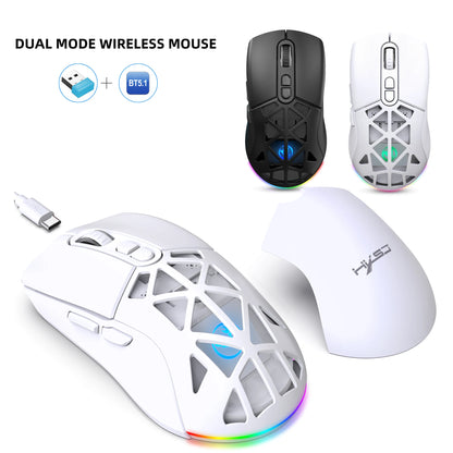 HXSJ T26 Dual Mode Wireless Gaming Mouse, Bluetooth 5.1 & 2.4G Rechargeable Gaming Mouse, 4800 DPI Ergonomic Optical Mouse for Laptop & PC