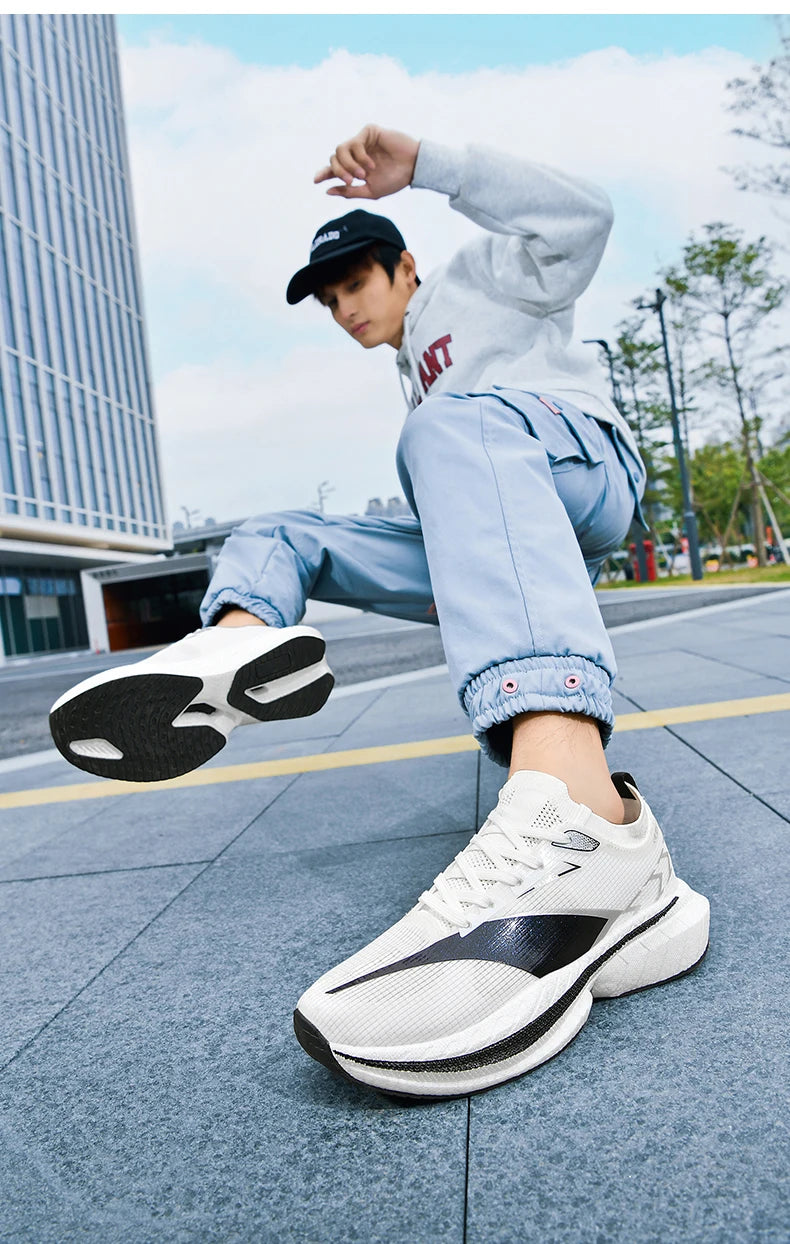 Ténis de corrida Air Cushion para homem, ténis masculinos, ténis de maratona com sola de carbono, ténis de jogging, calçado desportivo para atividades ao ar livre, ténis casuais para homem