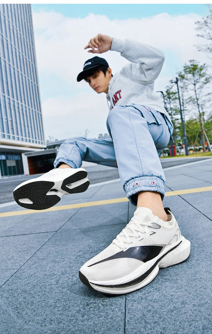 Ténis de corrida Air Cushion para homem, ténis masculinos, ténis de maratona com sola de carbono, ténis de jogging, calçado desportivo para atividades ao ar livre, ténis casuais para homem