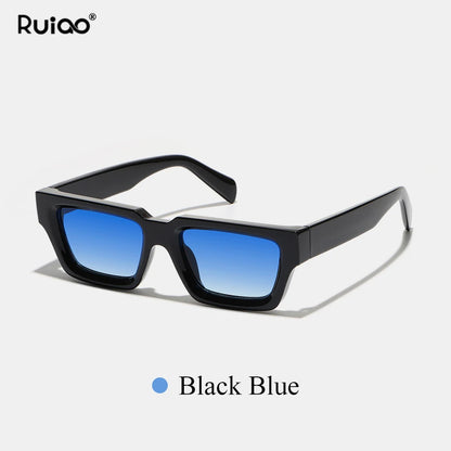 Ruiao 2026 fashion black small rectangular thick frame sunglasses for men and women rectangular summer wear shades