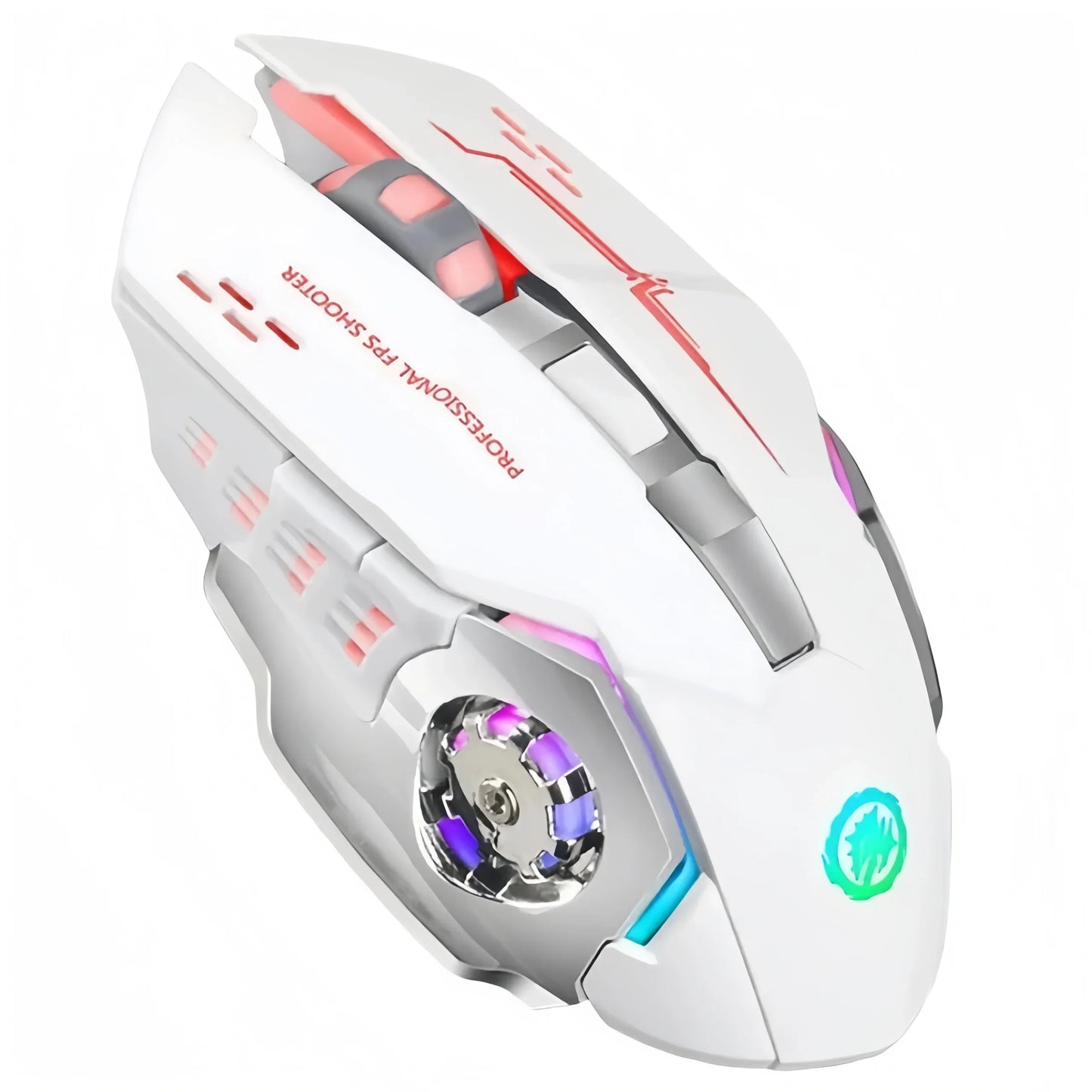 KEBIDUMEI Dual-Mode Bluetooth 5.2-mus 2.4G trådlös mus RGB-gamingmus uppladdningsbar tyst mus 3600 DPI möss för bärbar dator