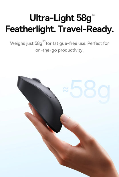 【NOU】Mouse wireless ergonomic Baseus EM2 Bluetooth 5.3 2.4G, încărcare Type-C, ultra-ușor și silențios, cu buton personalizabil