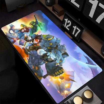 Overwatch Genji podloga za miš s HD ispisom za računalne igrače, prošiveni rub, neklizajuća podloga XXL90x40cm za tipkovnicu i PC stol
