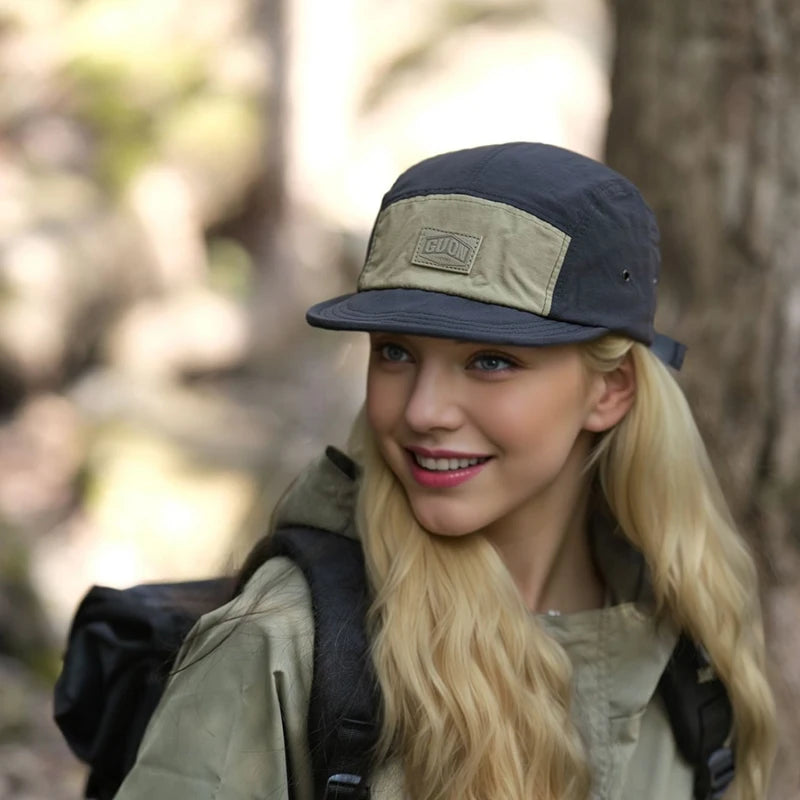 Summer Thin Breathable Quick-drying Baseball Cap Men and Women Outdoor Adventures Sun Protection Short Brim 5-flap Hiking Hats