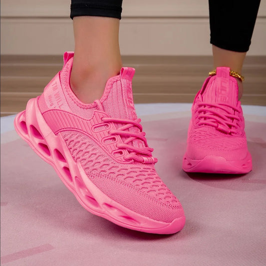 Hot Sale Pink Casual Sneakers for Women and Men Blade Shoes Big Size 46 Light Breathable Running Shoes Men’s Mesh Sports Sneakers