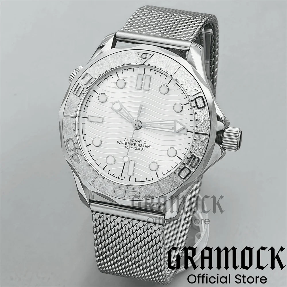 Gramock New 007 NTTD Wristwatch 41mm Men Mechanical Watch Automatic Watch Domed Sapphire Glass Luminous Diving Steel NH35/PT5000