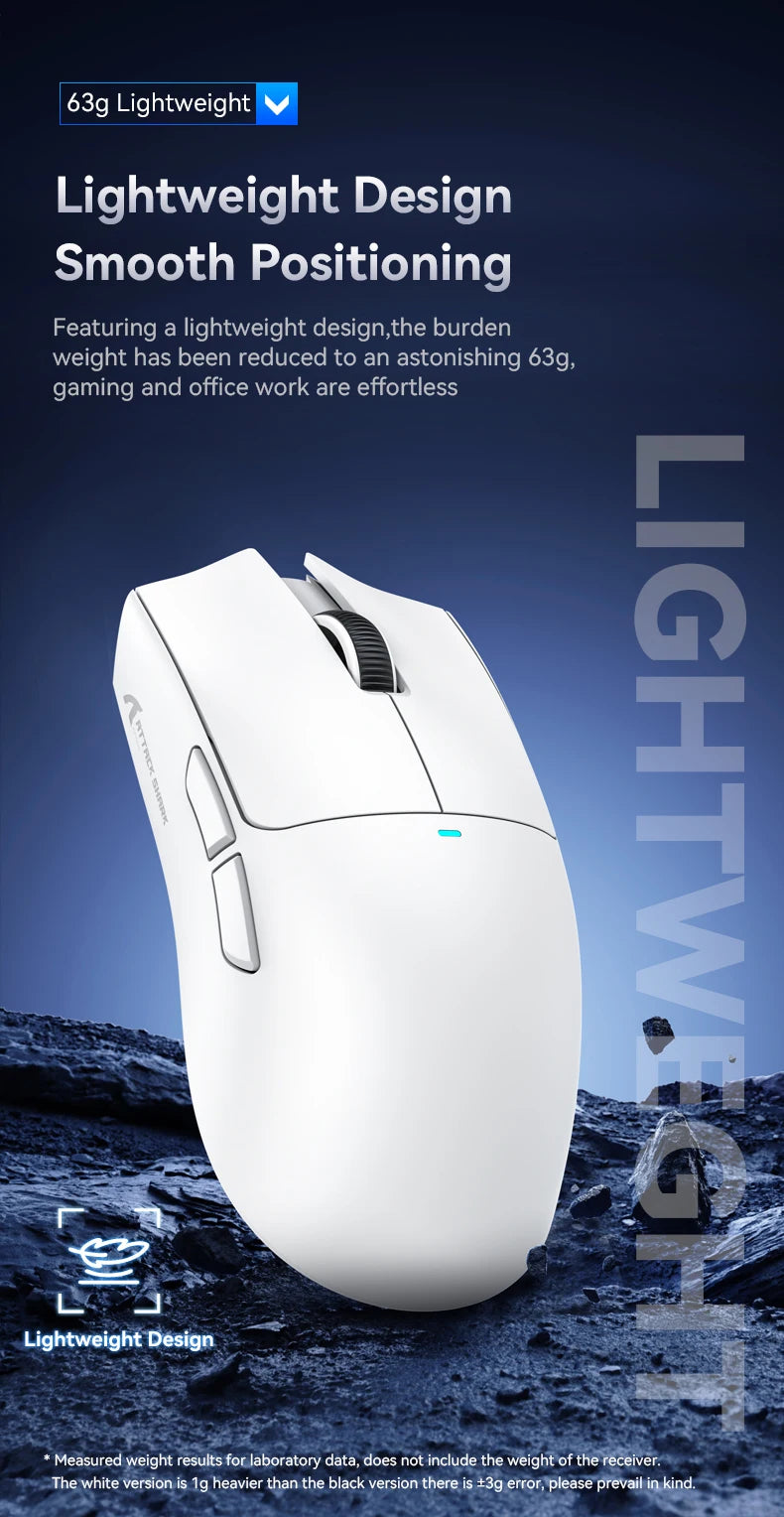 ATTACK SHARK X11SE Wireless Gaming Mouse Tri-Mode, 63g Superlight Gaming Mouse with PAW3311 Sensor, 22000 DPI, Bluetooth 5.2, 2.4G Wireless & Wired RGB Gaming Mouse