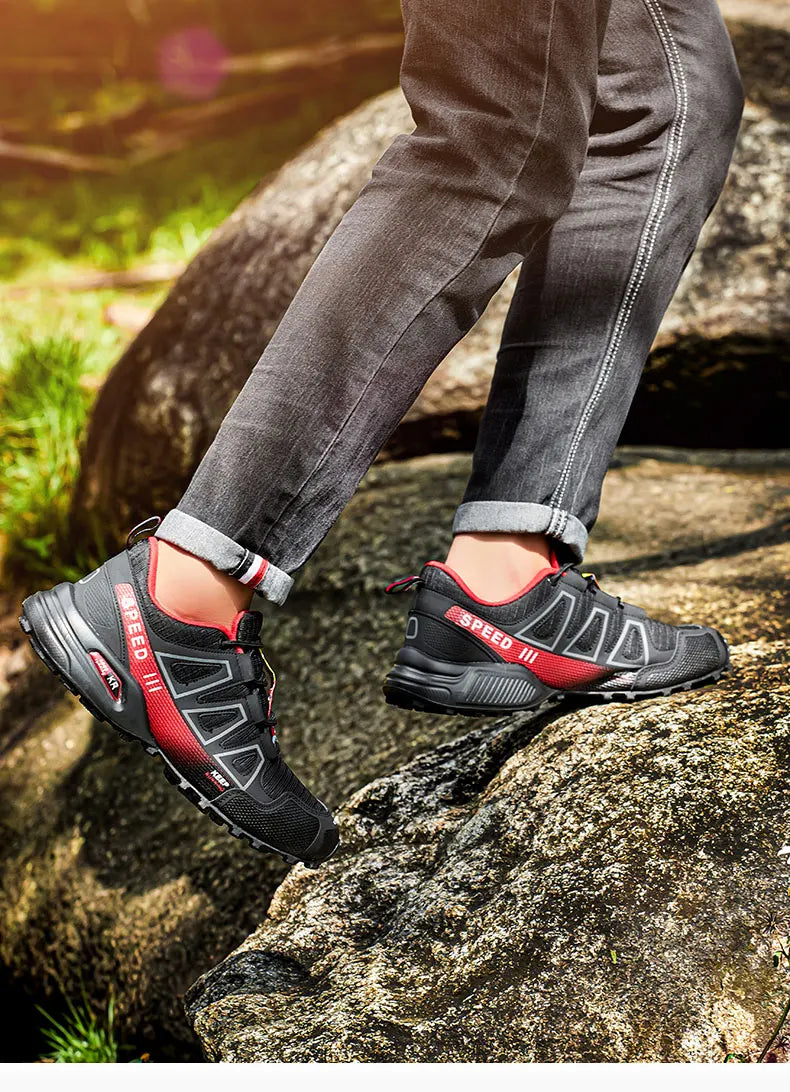 Men's Hiking Shoes Waterproof Outdoor Lace-Up Sports Shoes Women's Bicycle Casual Shoes Non-Slip Field Tactical Training Shoes