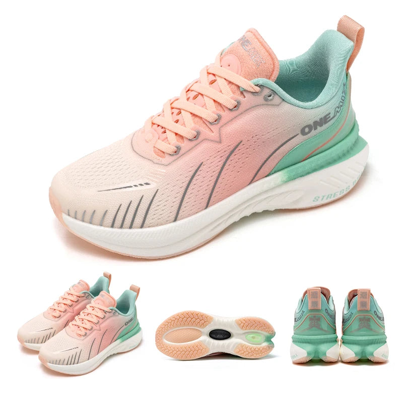 Zapatillas de running ONEMIX White Road para hombre con amortiguación de aire, deportivas de exterior, zapatillas de entrenamiento masculinas de verano para jogging, calzado para mujer