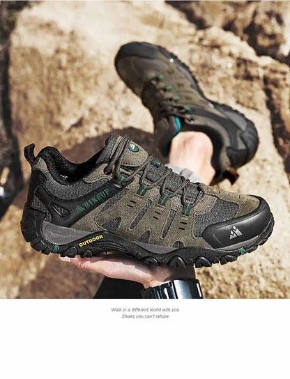 Męskie buty trekkingowe HIKEUP z zamszowej skóry – odporne na zużycie buty outdoorowe do trekkingu, chodzenia, polowania i zastosowań taktycznych