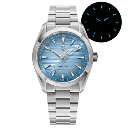 Watchdives WD0006 -kello, VH31-koneisto sujuvalla sekuntiviisarilla, kaareva safiirilasi, BGW9-heijastava pinnoite, vesitiivis 10 baariin asti, 38 mm, vintage-tyyli