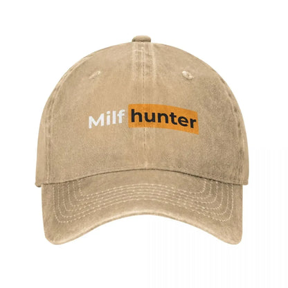 Funny Milf Hunter Baseball Caps Vintage Distressed Washed Headwear Unisex Outdoor Activities Gift Hats Cap