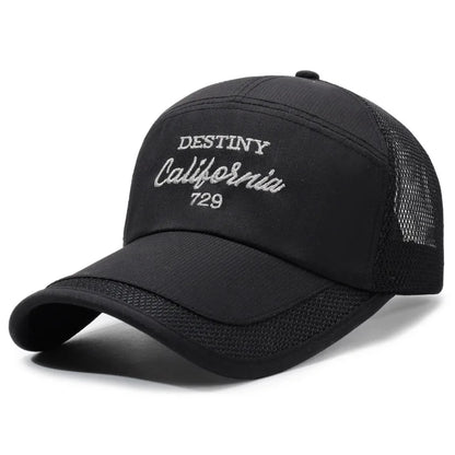 New extended brim fashionable baseball cap for summer outdoor travel, sunshade hat with mesh breathable men's and women's hats