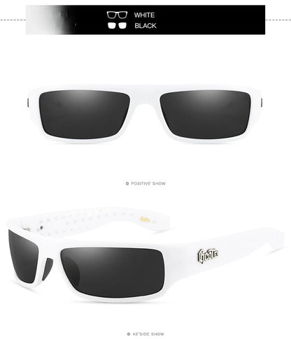 Polarized Chicano Sunglasses, Square Frame Design, UV400 Lens, Hip Hop Streetwear, Retro West Coast Accessory