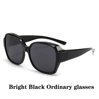 Fashion Round Polarized Sunglasses Cover Over Myopia Prescription Glasses Portable Men Women Vintage Fishing Driving Eyewear