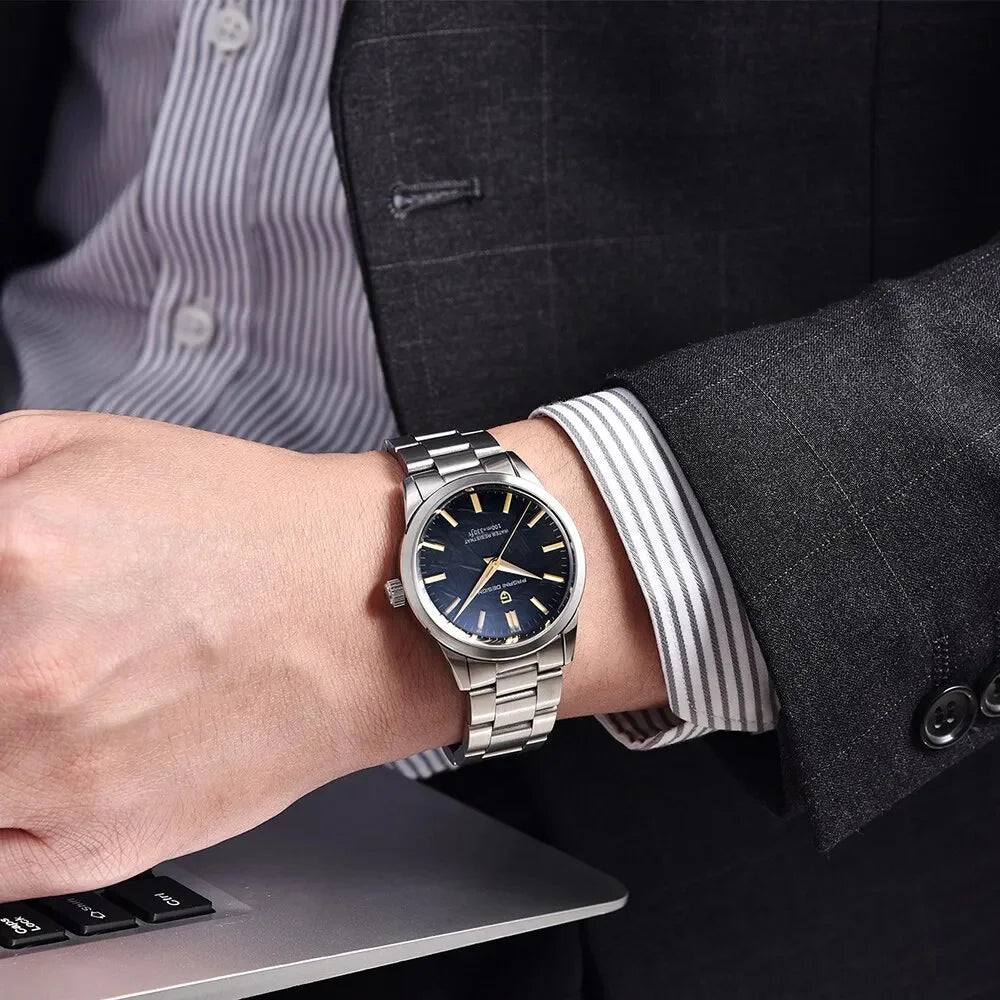 PAGANI DESIGN 40MM Meteorite Dial Men's Quartz Watches Luxury Business Sapphire 316L Stainless Steel 100M Waterproof Watch for Men