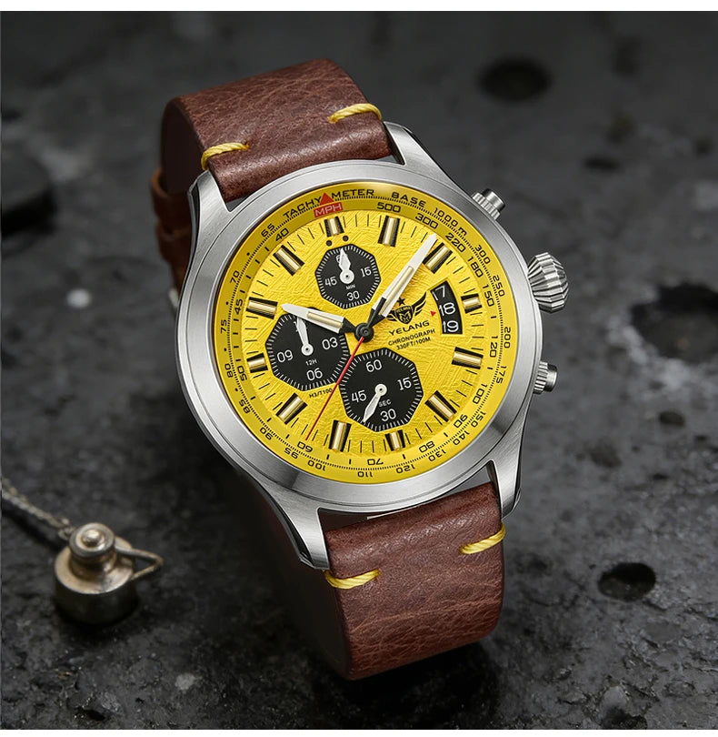 YELANG V1029S Men's Quartz Watch 42mm Japan OS10 Movement T100 Luminous 100M Waterproof Sports Military Style Watches Sapphire