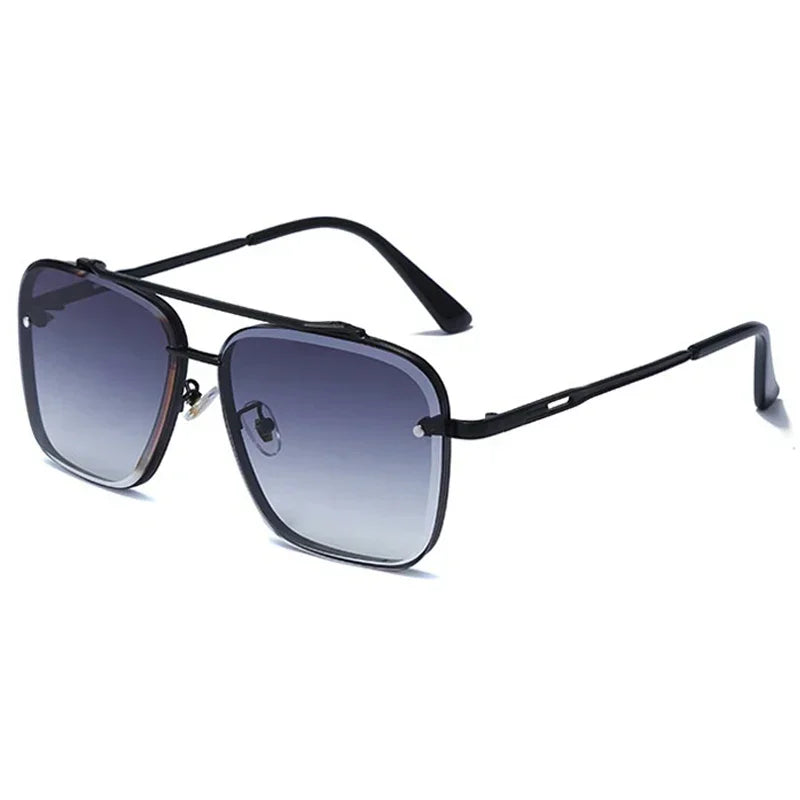 New Metal Square Gradient Sunglasses Fashionable Men Women Luxury Sunglasses Outdoor Sports Driving Fishing Goggles UV400