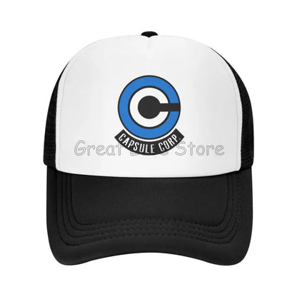 Capsule Corp Cappellini da baseball in rete Unisex Cappellino da camionista in stile hip-hop Cappellino da papà in stile anime DBZ Cappellino da corsa regolabile Cappellini da camionista estivi Cappellini snapback