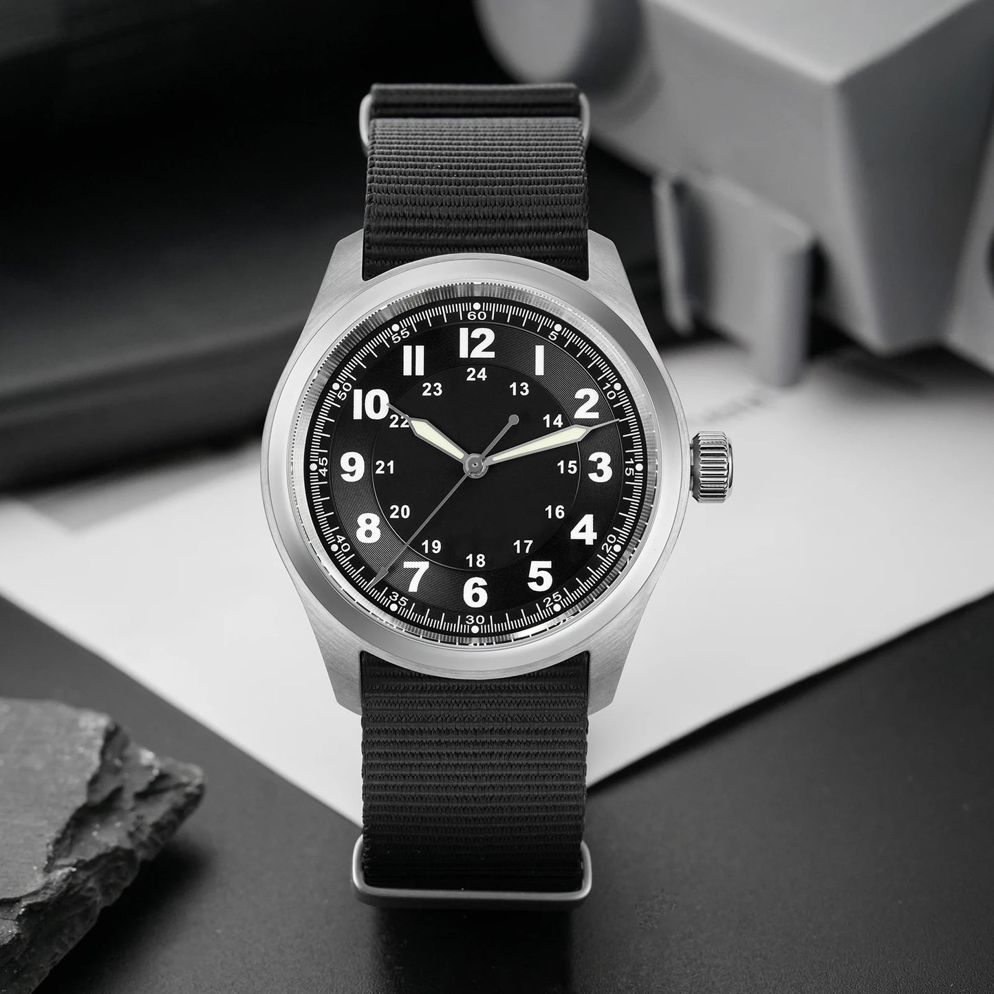 Militado ML08 Quartz Watch Ronda 515 Movement Domed Sapphire Wristwatch BGW9 Luminous 10Bar Waterproof 38mm Men Watches