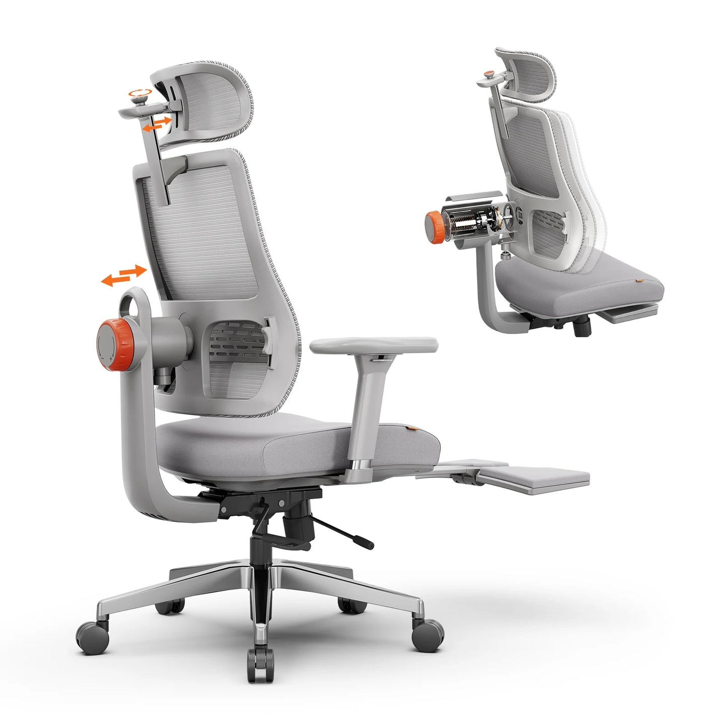 NEWTRAL MagicH-BPro Ergonomic Office Chair with Footrest, Auto-Following Backrest, Adjustable Lumbar Support, Executive Mesh Chair