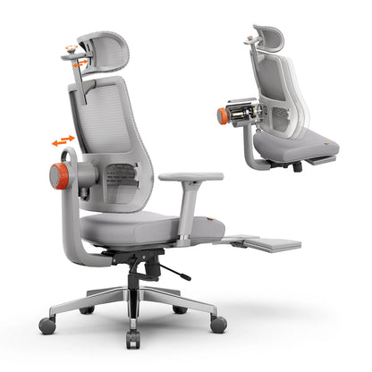 NEWTRAL MagicH-BPro Ergonomic Office Chair with Footrest, Auto-Following Backrest, Adjustable Lumbar Support, Executive Mesh Chair
