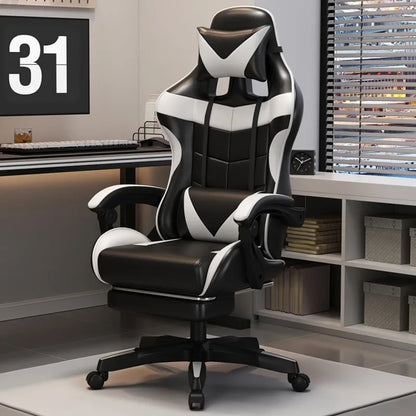 Chaise de jeu ergonomique, chaise de bureau réglable, chaise d'ordinateur pivotante, roulettes silencieuses, support lombaire, siège confortable, pour la maison