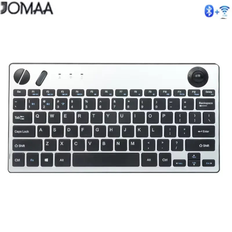 Jomaa Wireless Mini Trackball Keyboard, 78-Key, Bluetooth Keyboard with Trackball Air Mouse 1600dpi, for TV iPad Phone Laptop