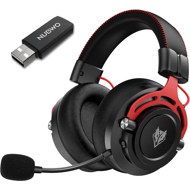 Casque de jeu stéréo sans fil NUBWO G03 avec micro à suppression du bruit, casque de jeu sans fil Bluetooth avec micro pour PS5, PS4, PC