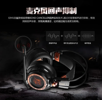 Somic G941 Wired Headphones Gamer Headphone Denoise Gaming Headphone Custom With Microphone Headsets 7.1 Stereo Sound Headset