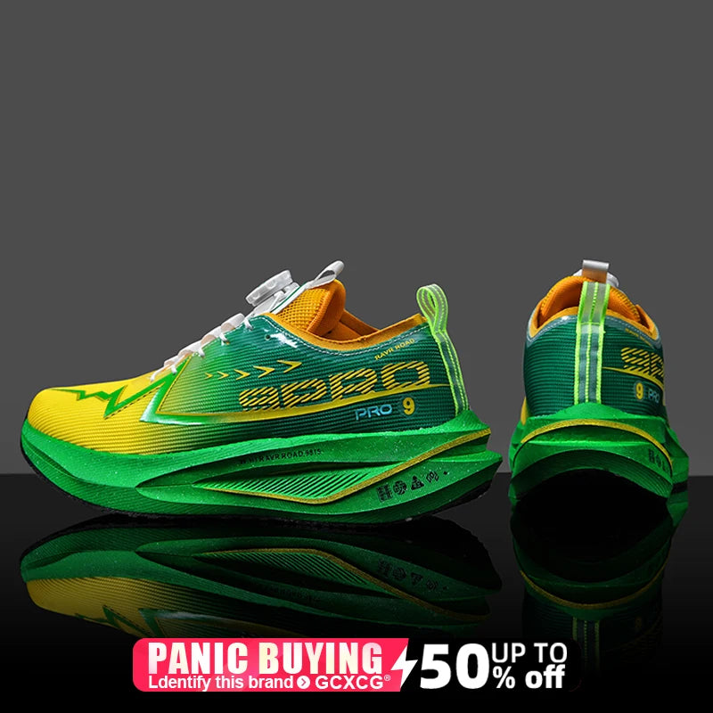 Men Marathon Running Shoes Carbon Board Specialty Sports Breathable Lightweight Women's Comfortable Athletic Nonskid Sneakers