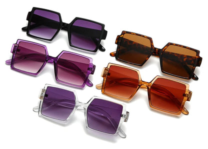 Cycling 1/2pcs Female Square Large Frame Sunglasses Women Retro Brand Big Frame Sun Glasses Black Fashion Gradient Eyeglasses