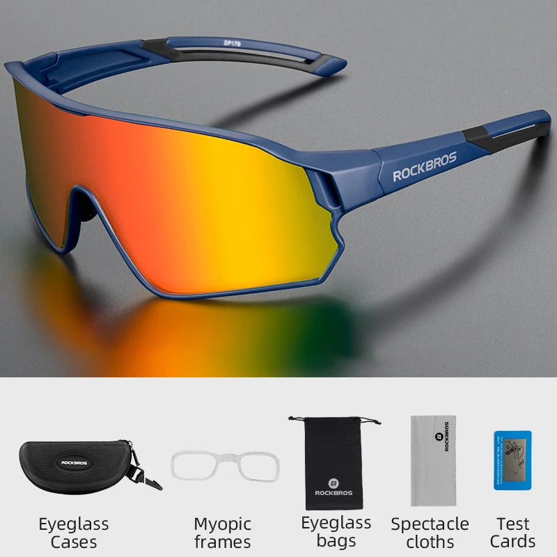 ROCKBROS Polarized Bike Glasses UV400 Sun Protection Cycling Sunglasses Ultralight Large Frame MTB Road Bicycle Eyewear Glasses