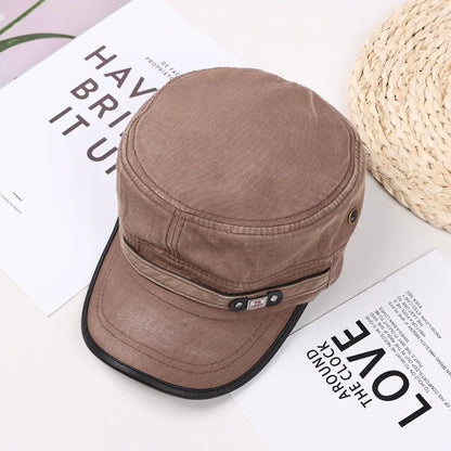Fashion Men Peaked Cap Spring Summer Breathable Baseball Cap Adjustable Casual Cadet Hat High Quality Cotton Sun Cap